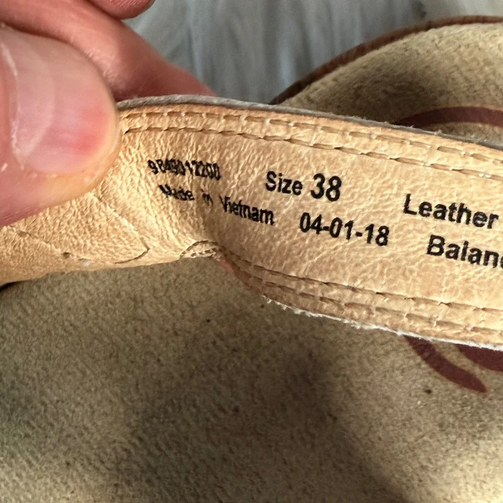 Dansko Season White Leather Strappy Wedge Sandals Wood Grain Heel 38 9849012200